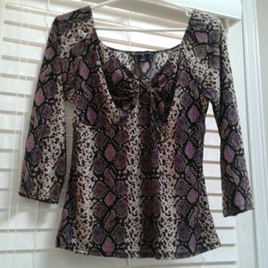 Snake print liquid knit top